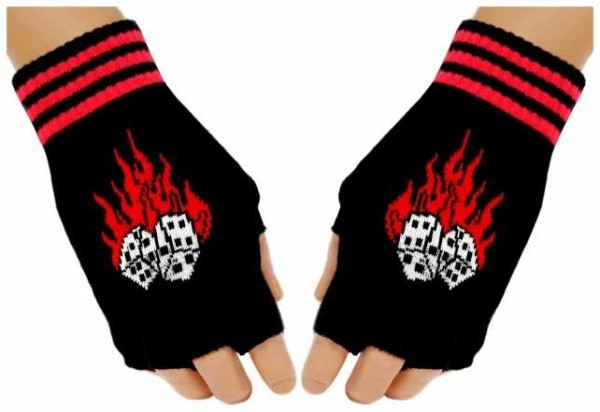 Fingerlose Handschuhe - Flaming Dice