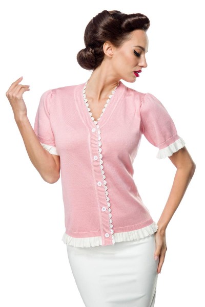 Basic Knit Cardigan Pink