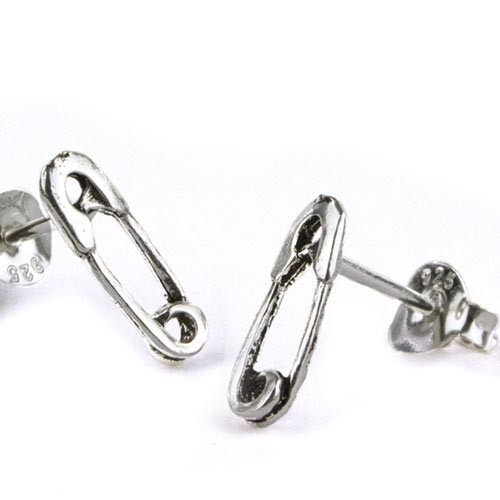 Safety Pin Earrings - 925 Silver
