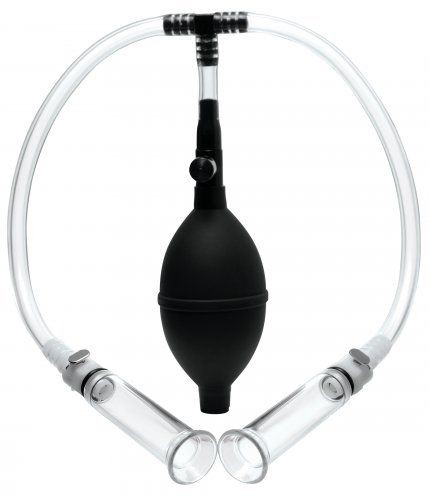 Nipple pump system with two detachable Acrylic cylinders