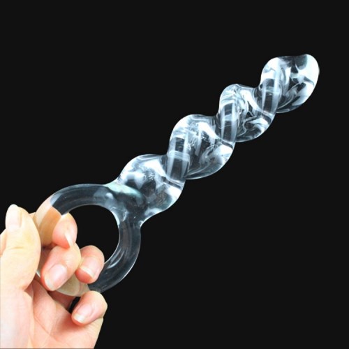 Glass Dildo Anal Toy 'Spiral'