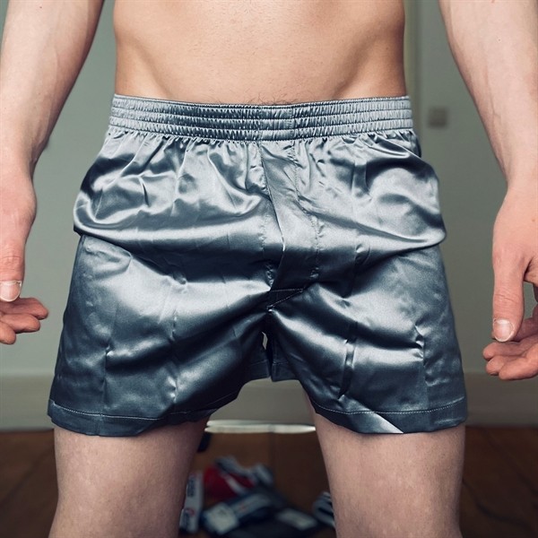 Shiny Boxer Shorts - Silver