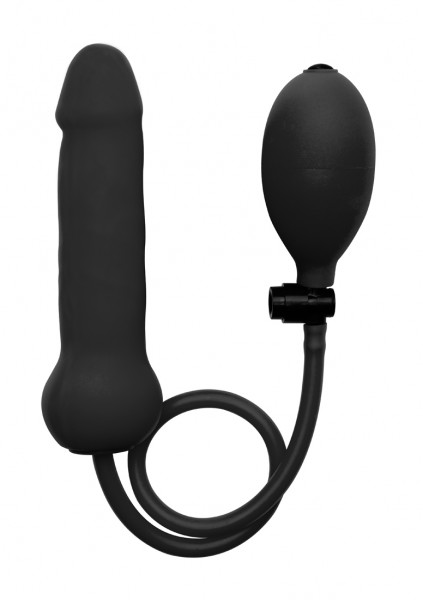 Aufblasbarer Anal-Plug in Penisform - schwarz