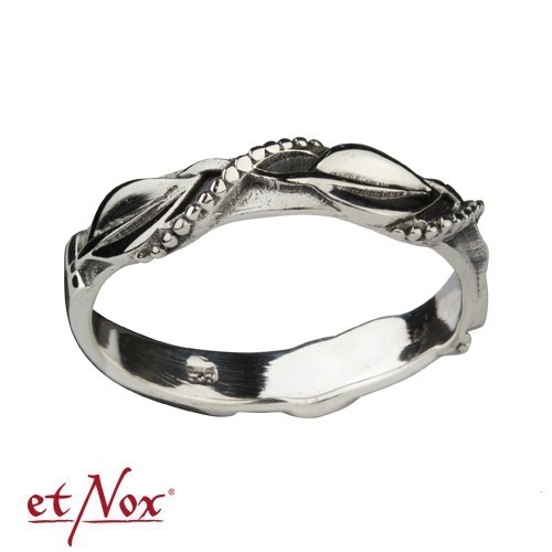 Silver ring "Cord and Leaf"