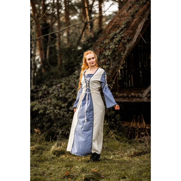 Mittelalter Kleid mit Bordüre und Schnürung