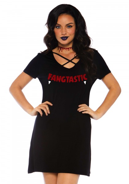Kleid 'Fangtastic' mit Crossover-Akzent