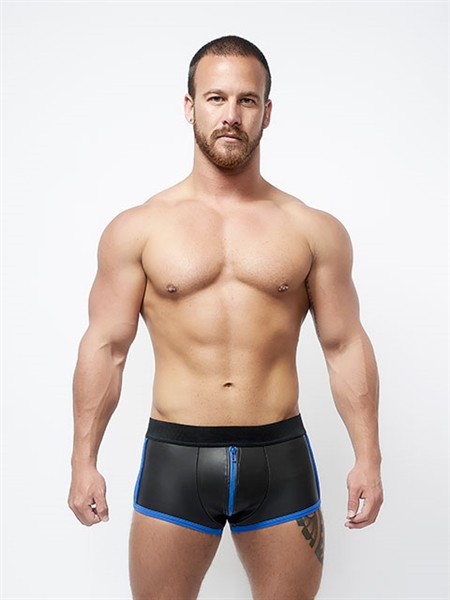 Neopren Shorts mit 3-Wege-Reißverschluss schwarz-blau