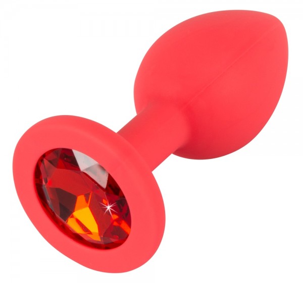 Colorful Analplug mit rotem Stein 
