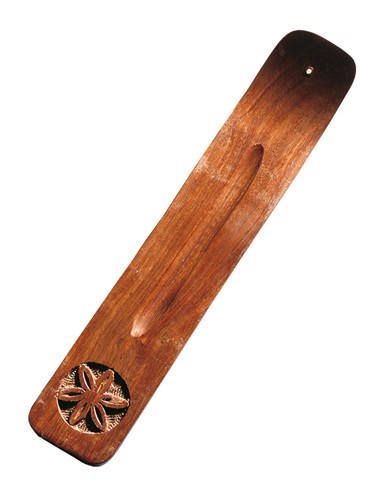Wood holder engraved flower