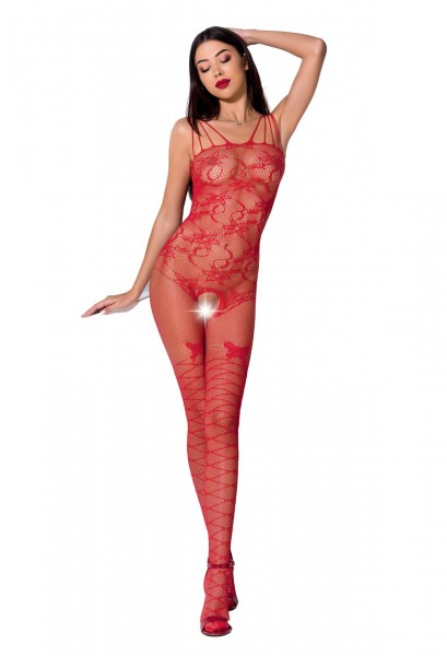 Bodystocking red with pattern