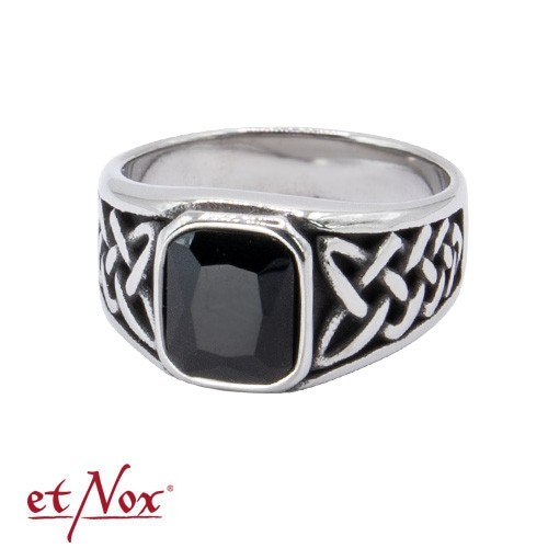 Ring "Celtic Black" Stainless Steel with Stone