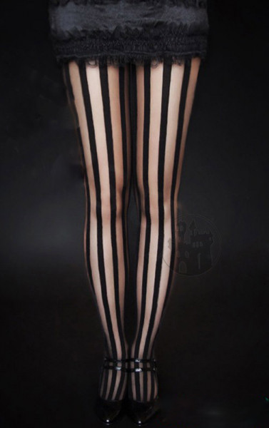Damenstrumpfhose 'Black Stripy'