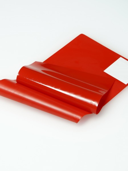 Latex fabric by the meter - red transparent