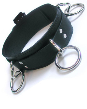 3-Ring Halsband in Schwarz