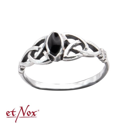Silver ring 'Fine Celtic' with Onyx