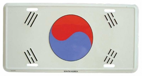 Blechschild Süd Korea