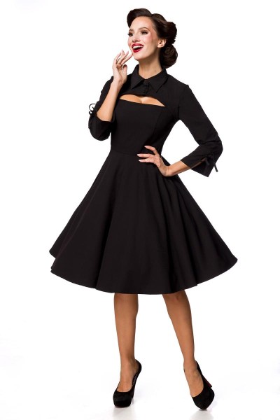 Schwarzes Kleid mit Bolero (Grösse: M)