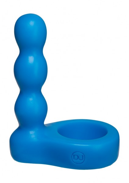 Penisring mit Dildo - blau
