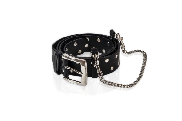 Belt with chains and studs