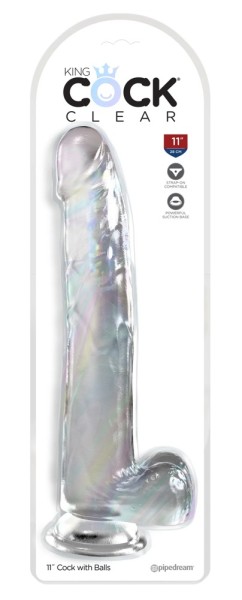 Biegsamer Dildo mit Saugfuß transparent ca. 30,5cm