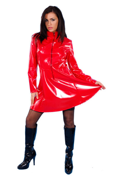 PVC Kleid mit Reißverschluss rot