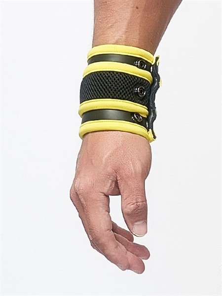 Neopren-Armband-Portemonnaie - schwarz-gelb