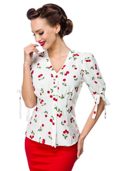 Blouse with cherry pattern