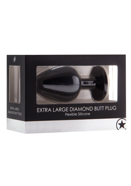 Extra Large Diamond Butt Plug - Black