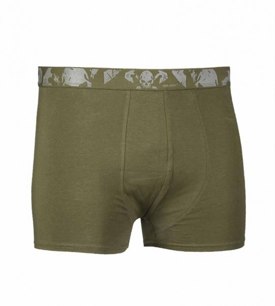 2er Pack Boxer Shorts 'Totenkopf' oliv