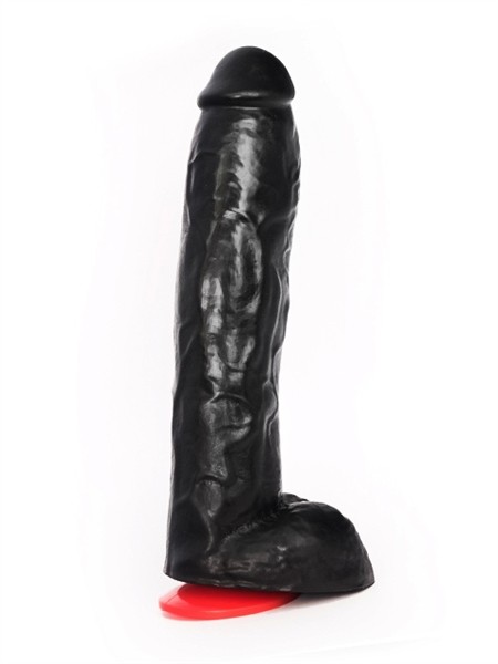 Realistischer Dildo mit Saugfuß 28cm - schwarz