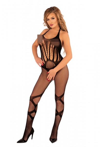 Bodystocking mit vielen Cut-Outs und Muster ouvert