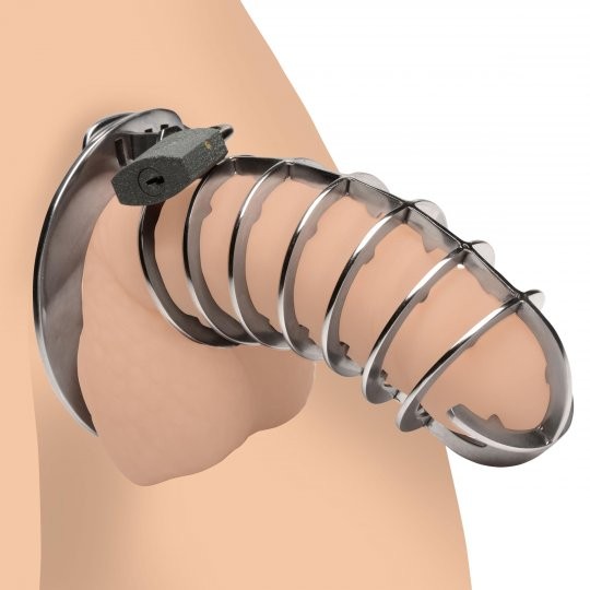 Stainless Steel Chastity Cage with Spikes
