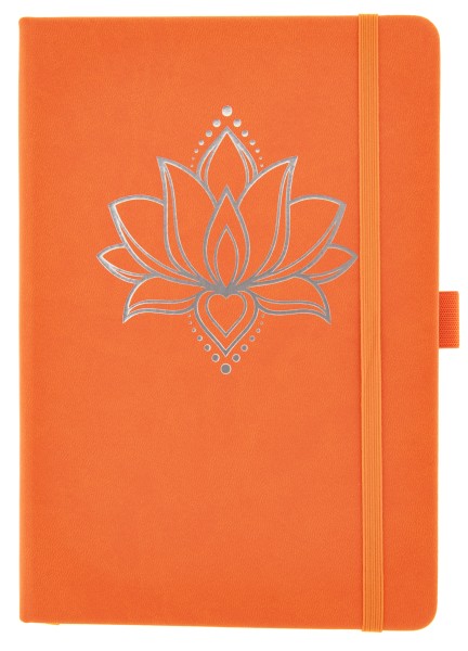 Yoga Schreibbuch Orange 'Lotus'