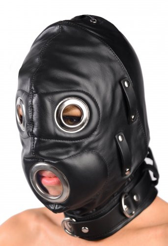 Restriktive Leder Maske - verschließbar