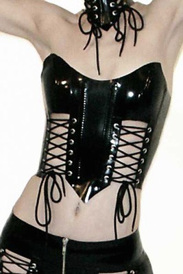 Latex Top Lace Up with Corset Lacing