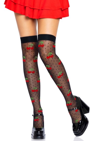 Stay-up stockings 'Kirschen'
