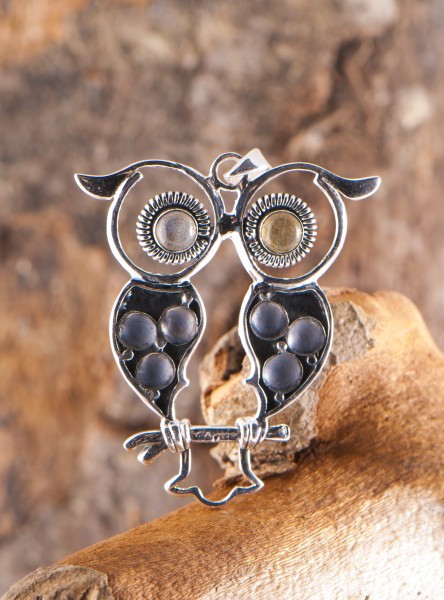 Owl with labradorite, pendant