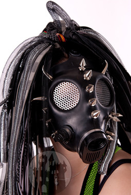 Gasmasken, Cybergasmasken mit Verziehrungen, Cyberhalbmasken, Cybergasmasken