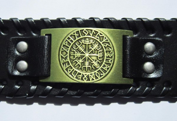 Anhänger Wikinger Kompass mit Aegishjalmur Symbol für Schutz-Copy