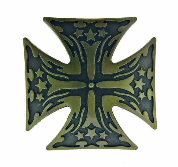 Gürtelschnalle - Eisernes Kreuz mit Sternen