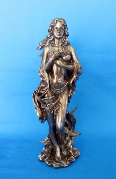 Liebesgöttin Aphrodite, Freya, Venus, Oshung Figur aus Polyresin bronziert