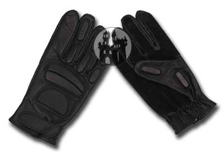 Leather gloves with suede reinforcement