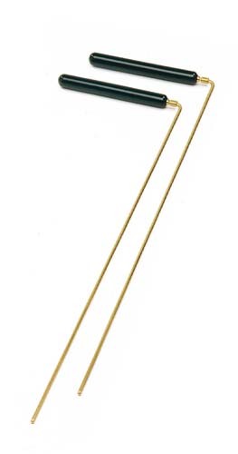 Divining rod with wooden handle