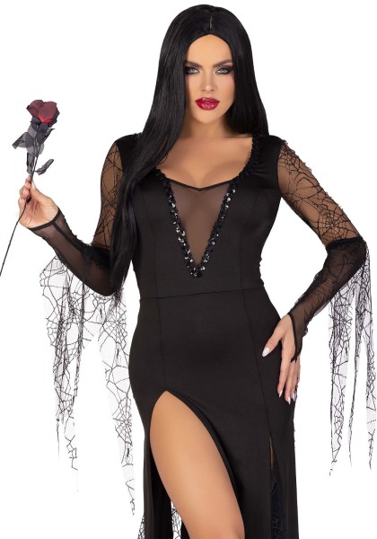 Sexy dress with spider web sleeves