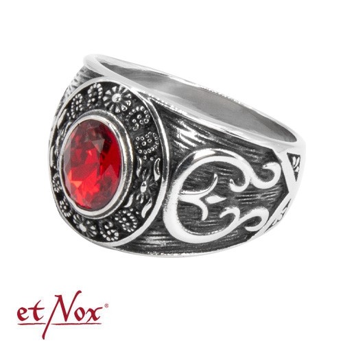 Ring "Victorian Gothic" stainless steel with stone
