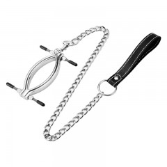 Labia clamp with short leash