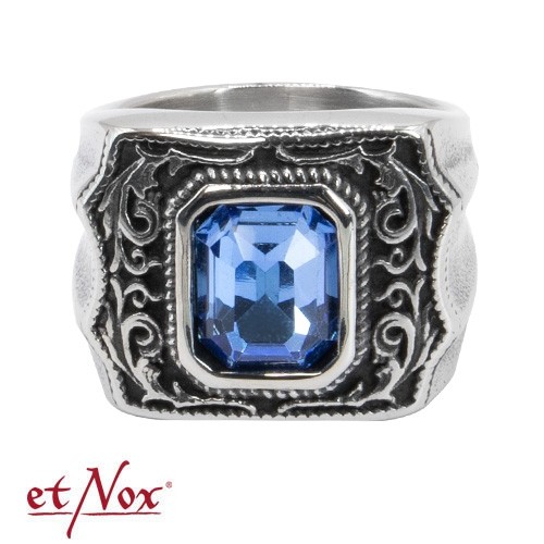 Ring "Victorian Blue" Stainless Steel with Stone
