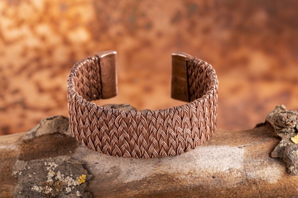 Braided copper bracelet