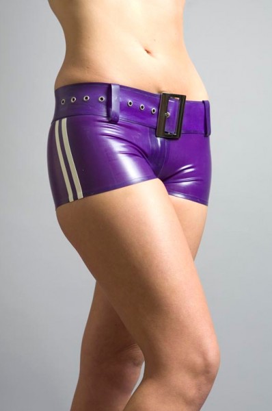 Latex-Shorts für Damen mit Ziergürtel