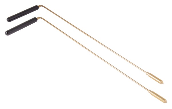 Dowsing rod with wooden handle